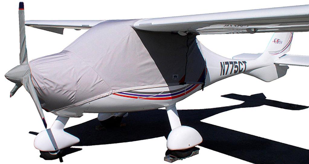 It is normally made from Solution-Dyed Polyester or Acrylic Sunbrella. The cover attaches with Velcro to the aft edge of the Extended Canopy Cover and with adjustable straps underneath the belly.