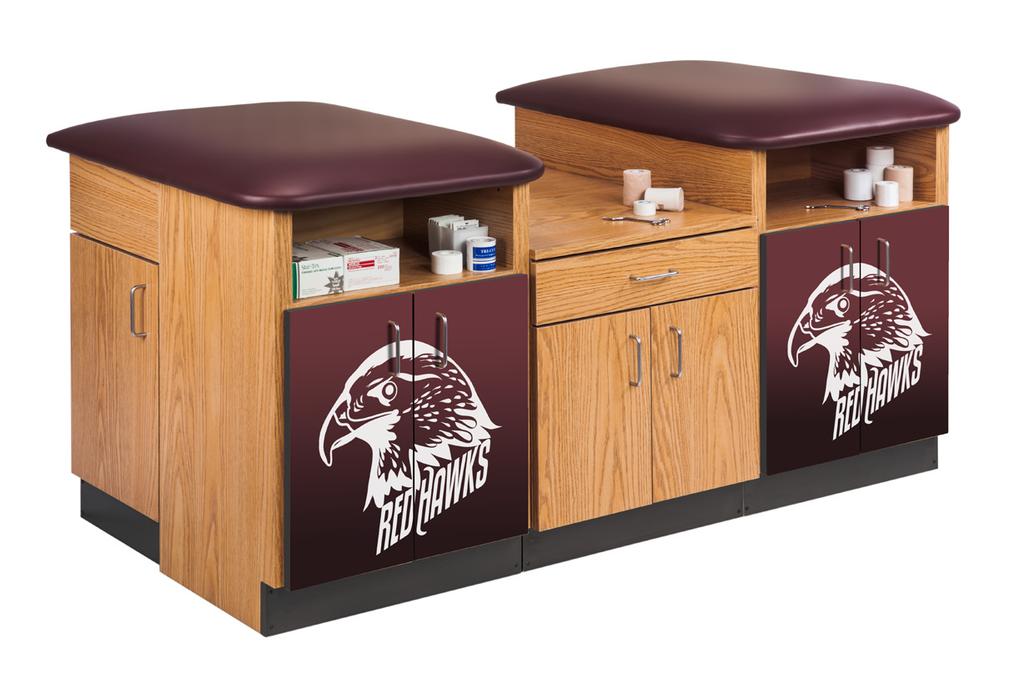4-Station -118-5 for 5-Station Choose your Team Theme laminate configuration -A, -B or -C, along with any options Select a frame laminate, upholstery color and door and drawer pulls Call a Clinton