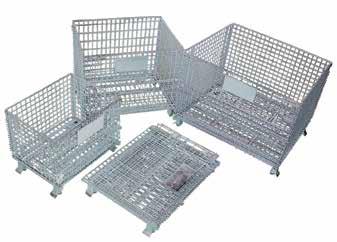 HEIGHT 40821228 1000kg 288mm 1170mm L x 1170mm W x 920mm H COLLAPSIBLE MESH CAGES Mesh cages can be lifted around with a forklift or pallet jack They have a drop-down half front for easy access to