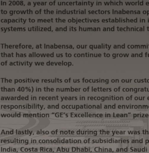 Therefore, at Inabensa, our quality and commitment to customer service are a differential that has allowed us to continue to grow and further consolidate our leadership in the lines