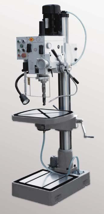 Gear Head Drill Press ST-40 GHDP Gear Head Drill Press ST-400 GHDP Easy speed change by frontside gear lever High spindle speed with wide speed range Spindle power feed Coolant system Halogene