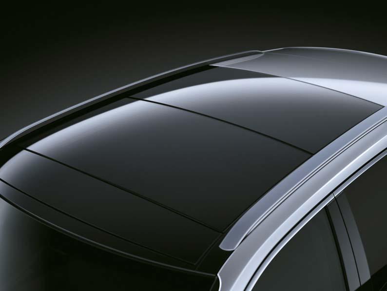 EXTERIOR FEATURES n SUNROOF / ALUMINIUM ROOF RAILS An electric, tilt and slide, glass sunroof can be specified on