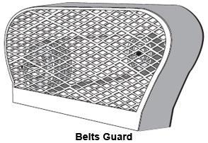 A properly designed guard has the following features: It completely encloses the drive. It is equipped with grills or vents for good ventilation. Has adequate size of the openings, i.e. small enough to prevent "pinch points.