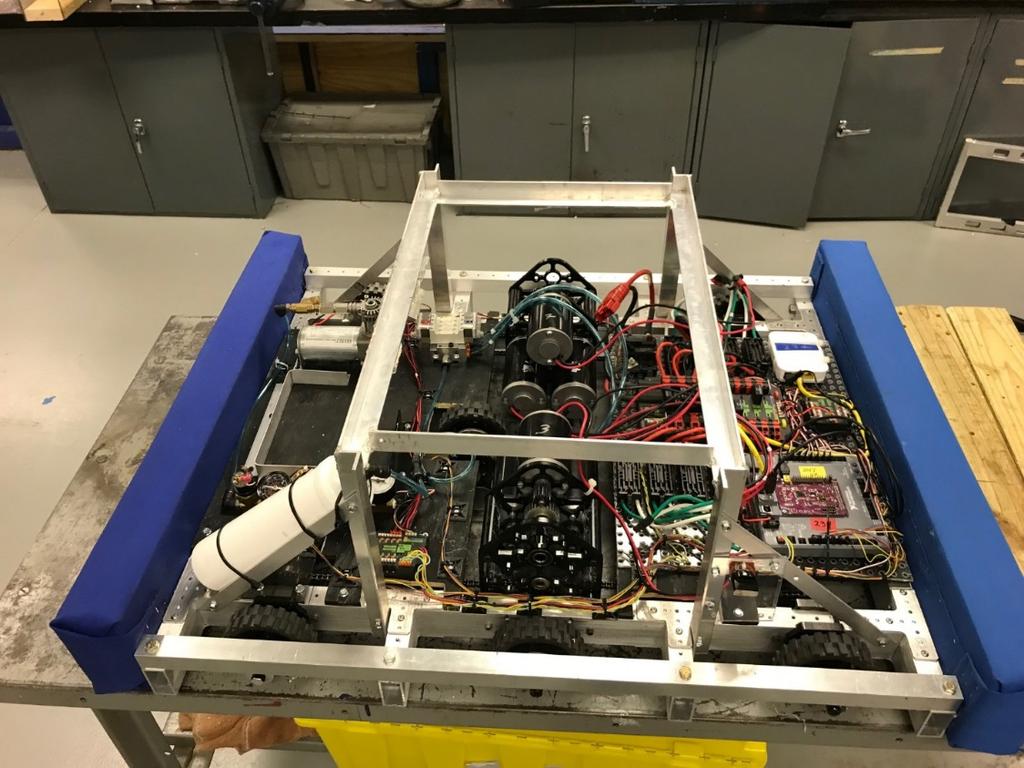 A weight tray was added to the top of the robot.