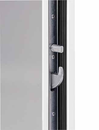 Up to 30 % better thermal insulation* thanks to thermal breaks 11-point security 2 conical swing bolts engage with 2 additional security bolts and 1 lock bolt in the frame s lock plates and pull the