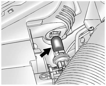 For the driver side, reinstall the windshield washer bottle filler neck by firmly pushing it straight into the bottle.