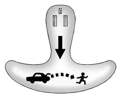 38 Keys, Doors, and Windows Emergency Trunk Release Handle Caution Do not use the emergency trunk release handle as a tie-down or anchor point when securing items in the trunk as it could
