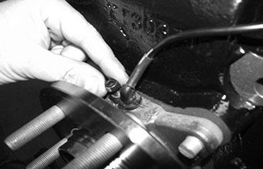 43. Install the wheel speed sensor. Make sure the end of the sensor is clean.