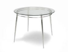 Glass/Chrome 60 L x 36 D x 30 H Brooklyn Round Dining Table Clear