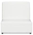 H Continental Wedge Ottoman White Leather 30 L