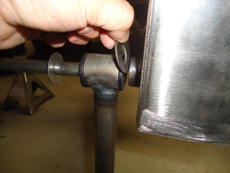 Installing the lower control arms: *NOTE* The acorn side of the 5/8 shaft faces forward.