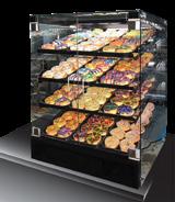fan - Self-closing glass doors - Area for folded boxes, tissue box - Removable crumb trays - Rear