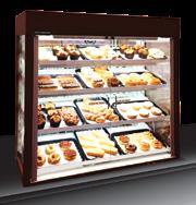- LED lights - Self-closing glass front doors - Wire racks - Fits (12) 9" x 26" pans - Optional