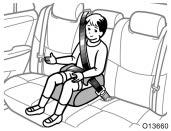 Installation with seat belt (C) Booster seat (A) INFANT SEAT INSTALLATION An infant