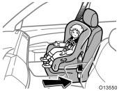 Move seat fully back Do not allow the child to lean his/ her head or any part of his/her body against the door or the area of the seat, front or rear pillar or roof side rail from which the side
