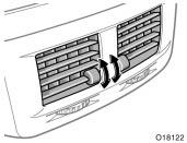 Instrument panel and rear vents Side vents Rear vents If air flow control is not