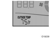 Outside temperature display The outside temperature value is updated every 1 second. The displayed temperature ranges from 30 C ( 22 F) up to 50 C (122 F).