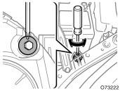 Adjusting the vertical aiming Replacing light bulbs The following illustrations show how to gain access to the bulbs. When replacing a bulb, make sure the ignition switch and light switch are off.