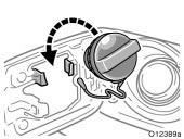 Electric moon roof CAUTION Make sure the cap is installed securely to prevent fuel spillage in the event of an accident. Use only a genuine Toyota fuel tank cap for replacement.