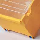 Dividers are available straight or angled. Both straight and angled dividers may be used in the same bin or tray.