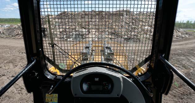 Greater glass throughout improves visibility around the machine. Sound reduction the 973D has exceptional noise reduction in the cab, lowering operator dynamic noise to 77 db(a) per ISO 6396.