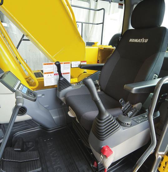 Newly Designed Wide Spacious Cab The newly designed wide spacious cab features a high back, fully adjustable seat with a reclining backrest.