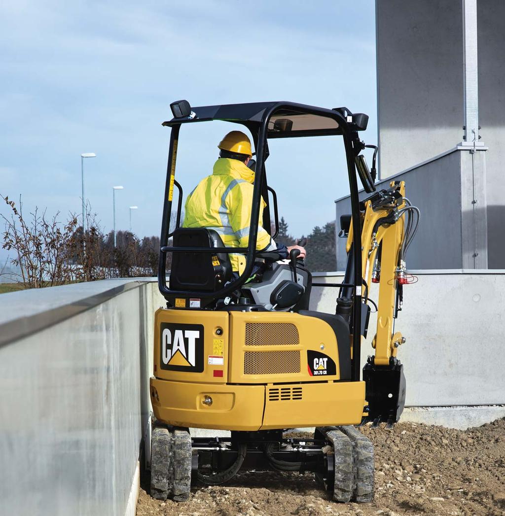 Compact Radius Productivity in confined areas with zero tail swing The zero tail swing Cat 301.