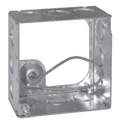 Listed **cul Listed All welded 4" square outlet boxes have a raised dimple for ground screw TP404PF