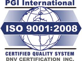 particular purpose, system requirements and certifications. PGI International reserves the right to change product designs and specifications without notice.