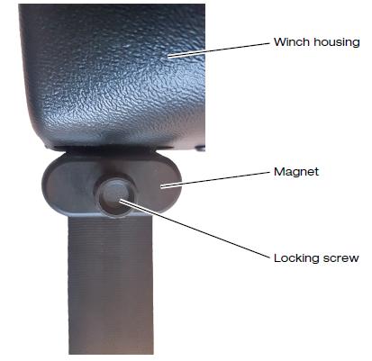 Adjustments 3 cm / 1 3/16" Figure 15 Figure 14: Magnet in Contact with the Winch Housing 4.2 Checking The Setting Press and hold push-button A on the remote control.