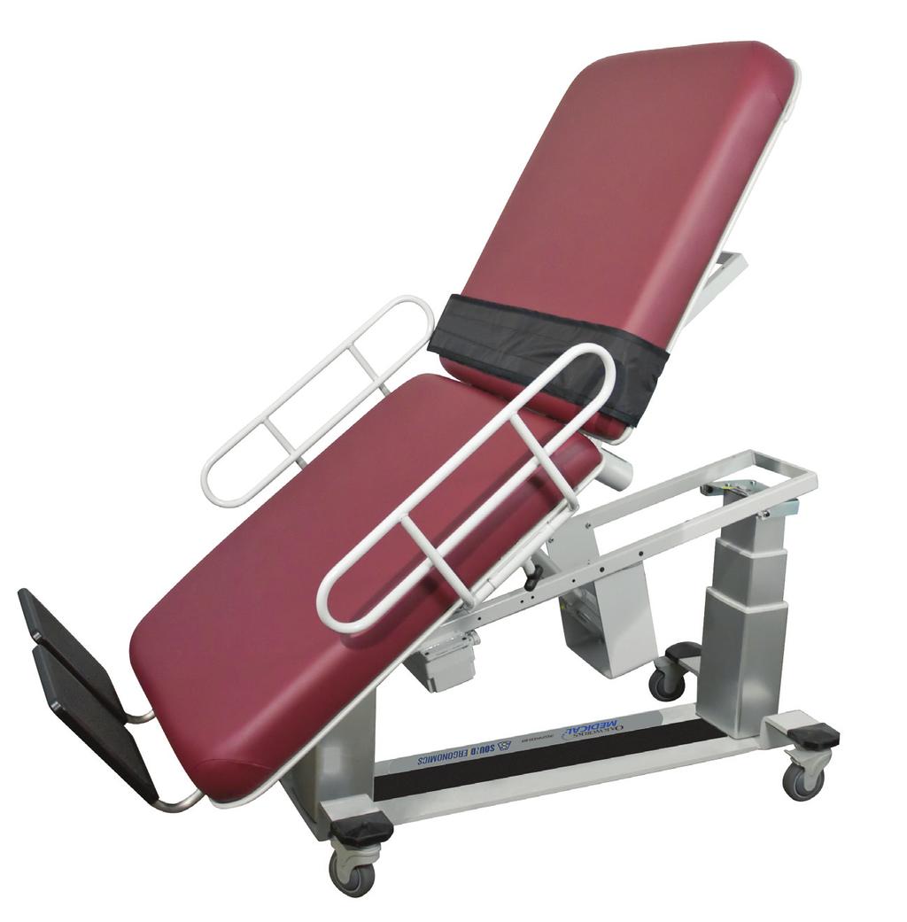 up to 70º reverse Trendelenburg VASCULAR TABLE WITH FOWLER Dual towers & electric fowler makes 70º reverse Trendelenburg a reality Safely position clients for Venous Reflux studies.
