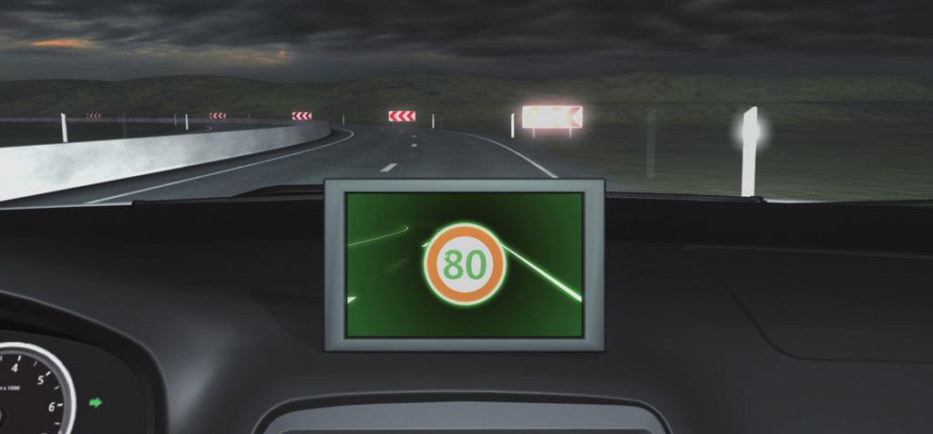 source: TRW source: Daimler AG And yet another example for how vehicles can communicate with their surroundings: intelligent road signs, equipped with transponders or in-vehicle cameras with traffic