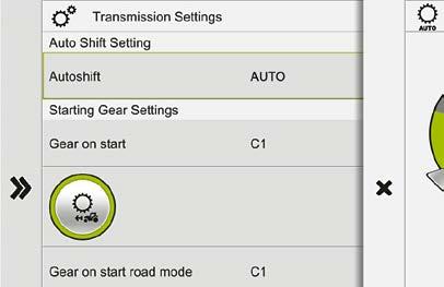The start-up gear engaged when starting the engine is freely selectable between A1 and D1. The specified start-up gear is engaged every time you start the engine.