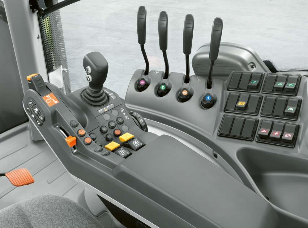 It's the result of extensive analyses of the operating processes in the cab: frequently required functions are located on the multifunction armrest, while those required less frequently are located
