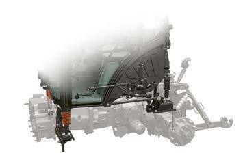 Longitudinal and lateral struts join the suspension points and keep the cab stable when turning corners or