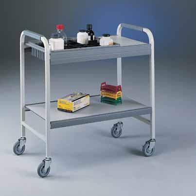 Durable and chemical-resistant, glacier white, epoxy-coated tubular steel frames. ID tag to ensure your cart makes a round trip back to you.