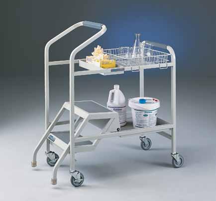 Durable The 18-gauge welded steel frames of 1" square steel tubing are painted with tough, corrosion-resistant, dry powder epoxy. Benches have 2" square steel tubing. Stockroom Cart Catalog #8021000.