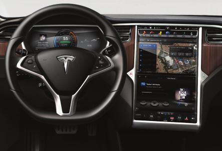 LARGE SCREEN Model S has a large 17 touchscreen.