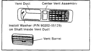1998 Toyota Camry CE Sedan L4-2164cc 2.2L DOHC MFI - A/C - Loose Center Vent Adju... Page 2 of 3 Parts Information Repair Procedure 1.