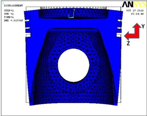 Qualitative verification includes: (1) Displacement U X, U Y, U Z should be zero at the support. From ANSYS, it is found that U X =0, U Y =0, U Z =0 at the support.