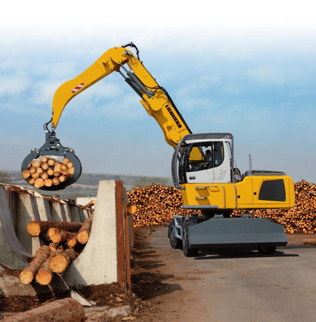Log Loader LH 50 M litronic` Timber Operating Weight: 82,100 lb Engine