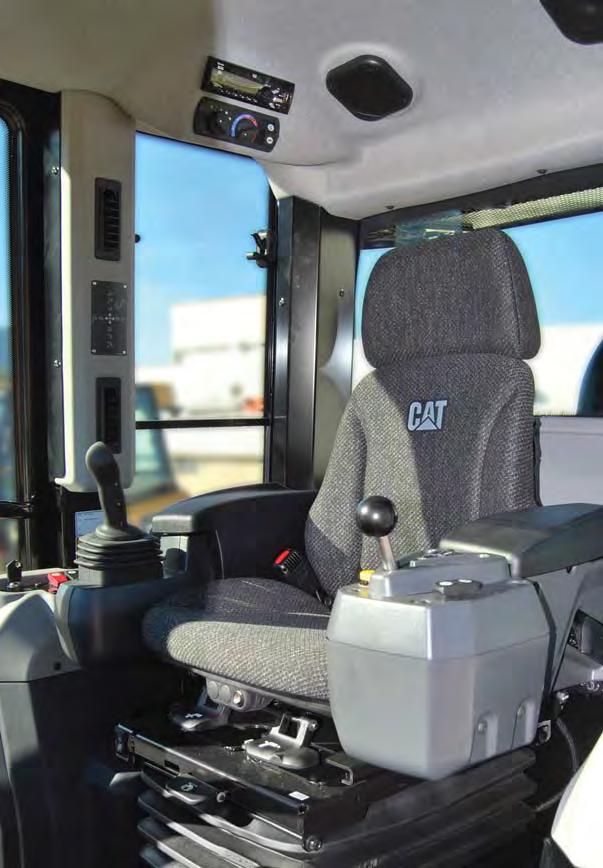 Operator Environment Comfort and productivity Updated cab gives operators added comforts like adjustable armrests and controls, improved air conditioning system and a heated/ventilated seat option.