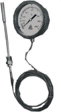 Immersion Length : Adjustable between 100 to 250mm VAPOUR PRESSURE THERMOMETERS Vapour Pressure