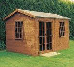 4 (6 x 8 ) Garden Lodge with optional extra window Garden Lodge The Garden Lodge comes with excellent eaves height and a large 9 pane opening window.