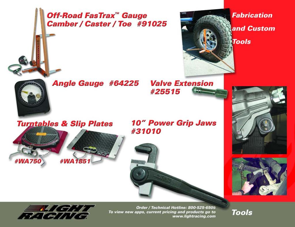 Align off-road wheels with tire sizes up to 44"! This great tool is a must for your garage or shop. Portable, hands-free alignment can be done quickly and easily.