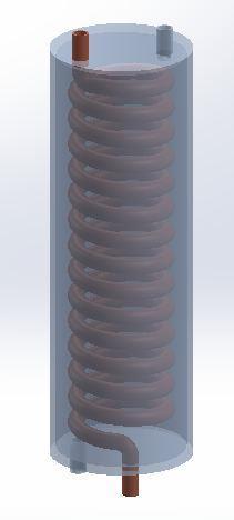 Fig. 1: CATIA models for Straight Helical Coil Heat Exchanger and Conical Helical Coil Heat Exchanger Initially one block is created which covers whole geometry along with fluid domain.