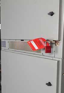 provisions for installation of key locks for lock-out and tag-out procedures and safety.