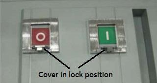 The Open/Close button can be operated only when the locking cover is in the open position.