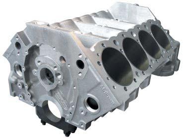 SMALL BLOCK CHEVROLET MOTOWN ALUMINUM ENGINE BLOCK From any angle, this aluminum block is the class of the SBC field.