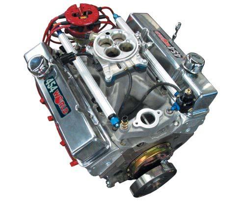 MOTOWN 454 CID SBC ENGINE World Products offers big block performance in a small block package with its 454 c.i.d. Motown engines. With a 4.250" bore and 4.